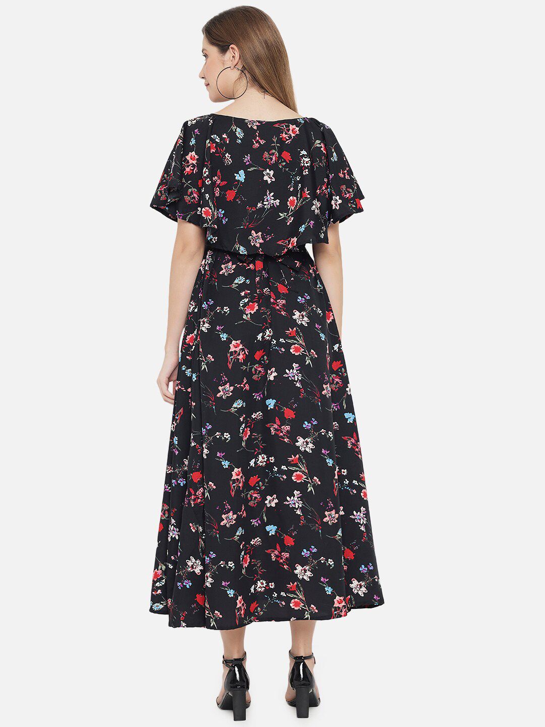 Black Floral Print Dress — view 12