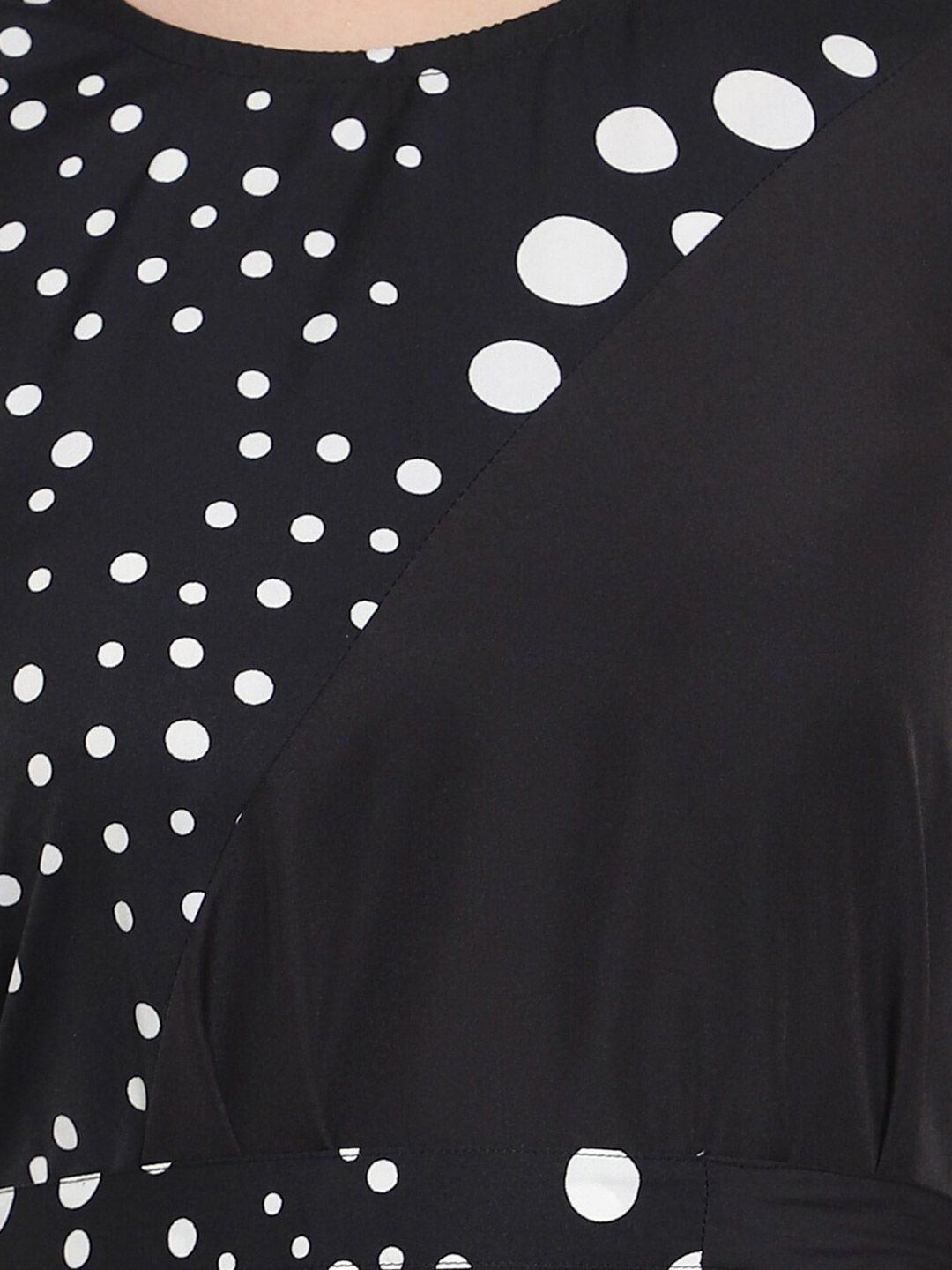 Black & White Polka Dot Print Dress — view 2