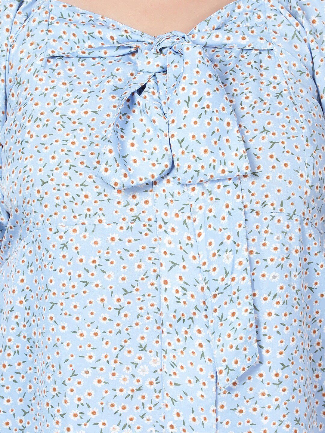 Blue Floral Smock Dress — view 7
