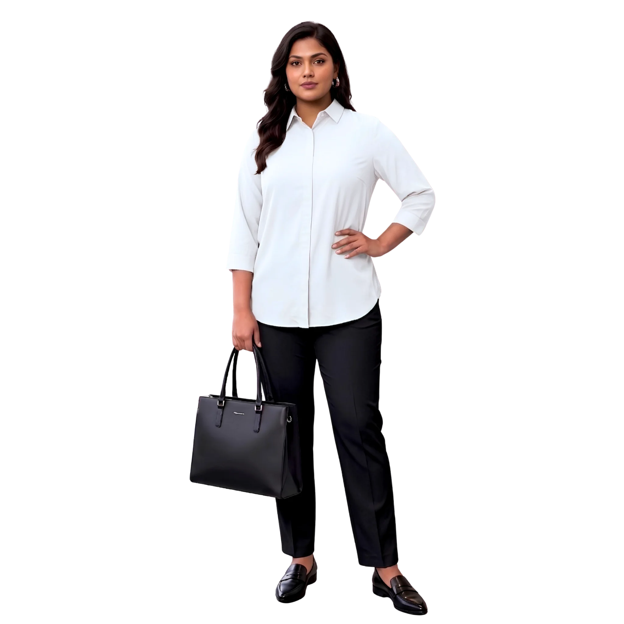 OffWhite Rayon Concealed Plus Size Tunic