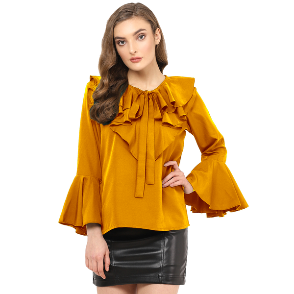 Mustard Flared Top