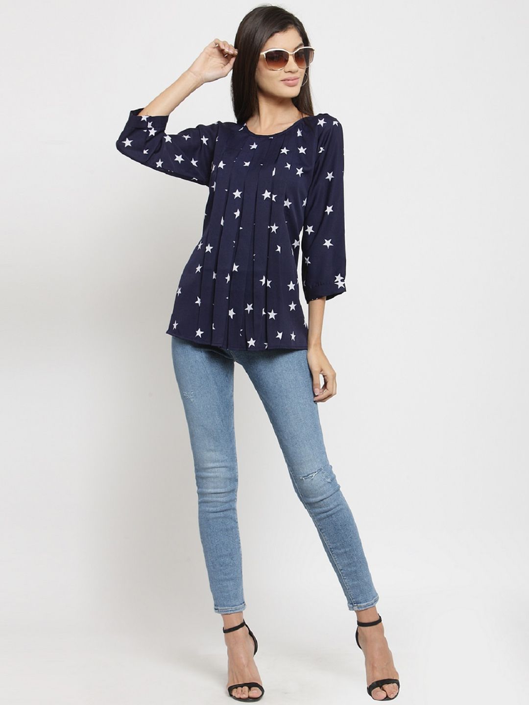 Blue Star Print Top — view 5