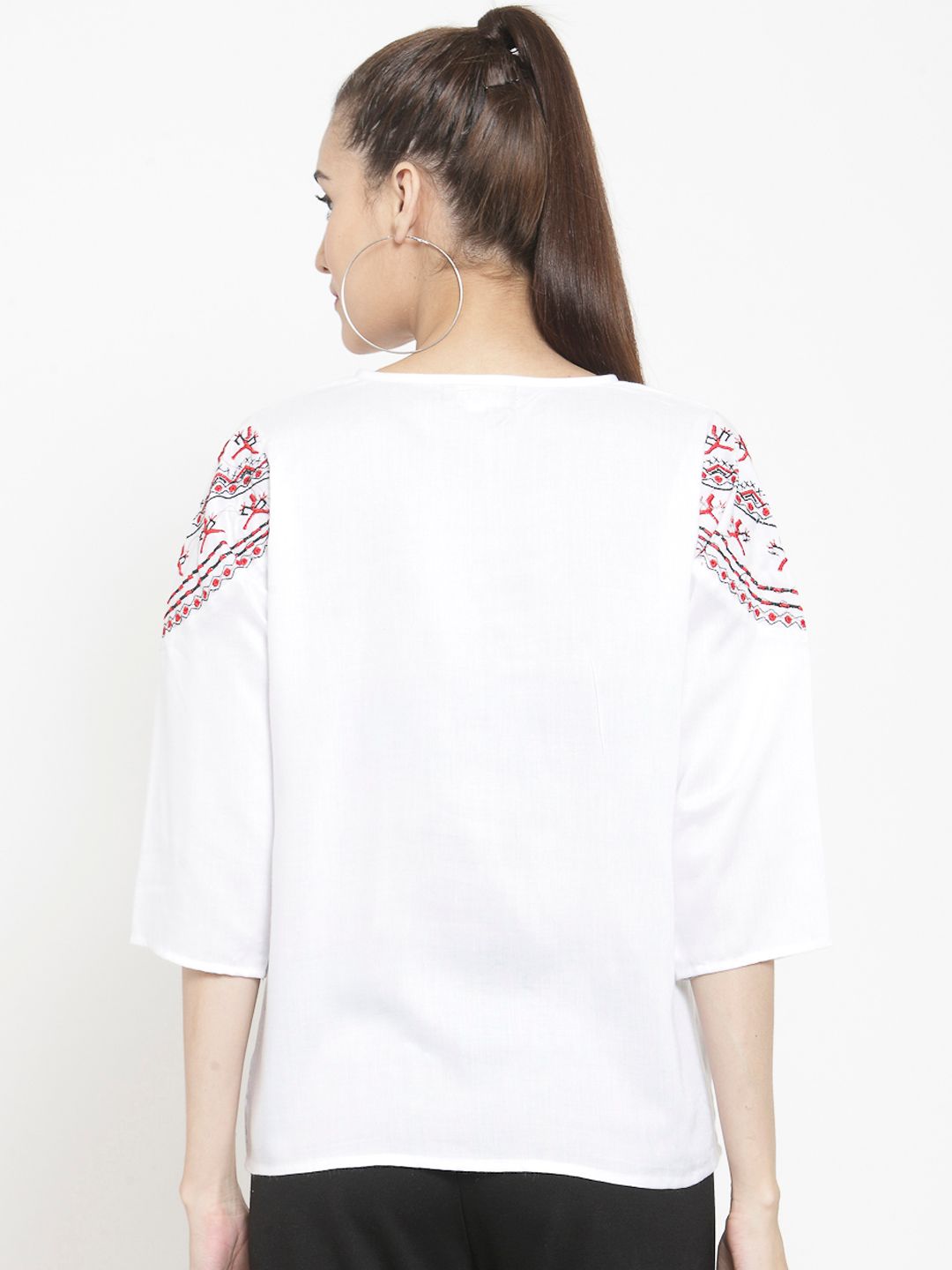 White Embroidered Top — view 4