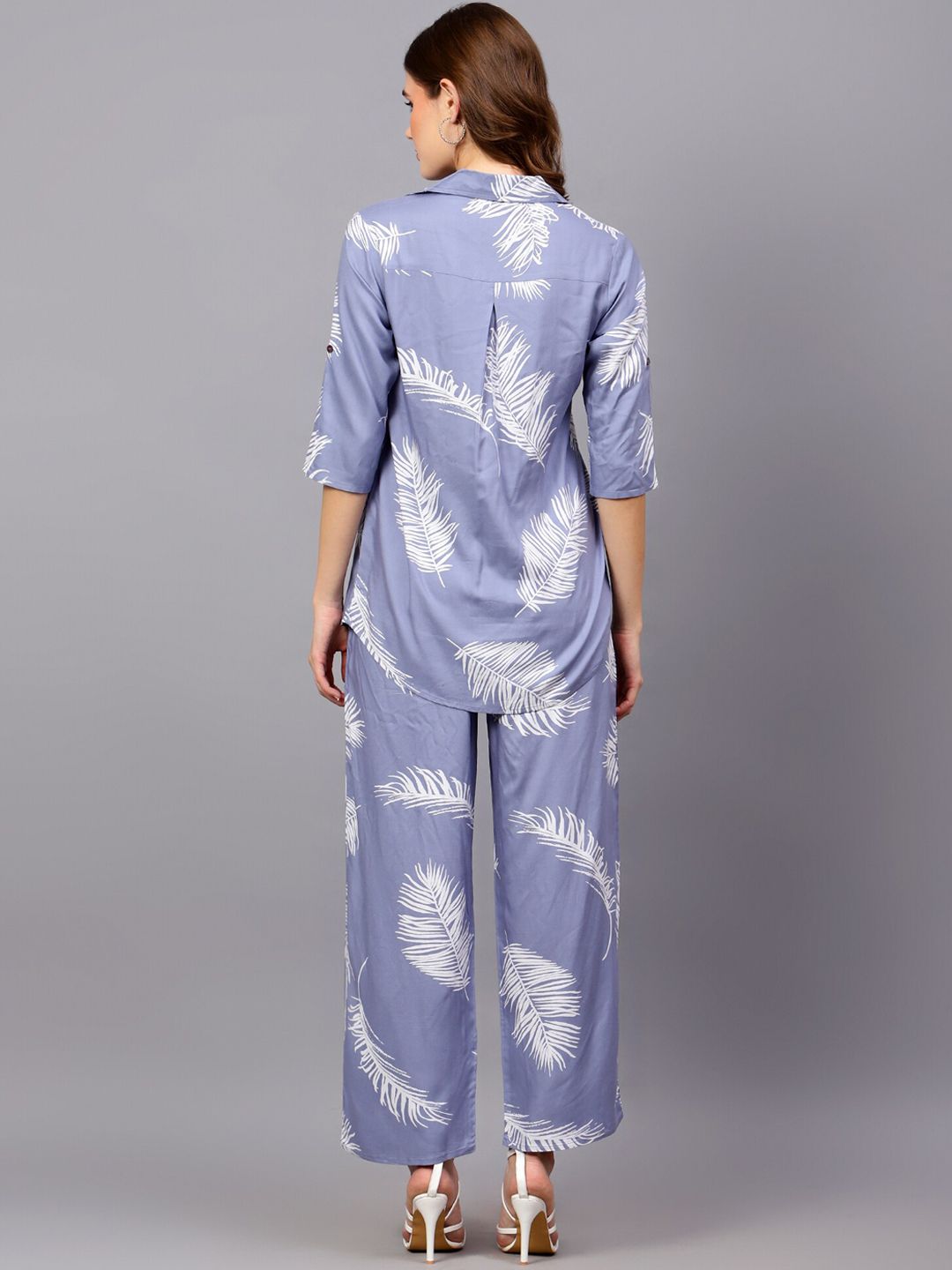 Blue Leaf Print Co-Ord Set — view 12