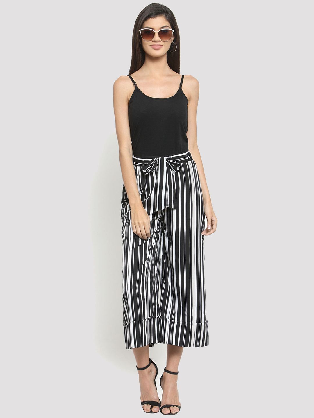 Black And White Stripe Culottes — view 5