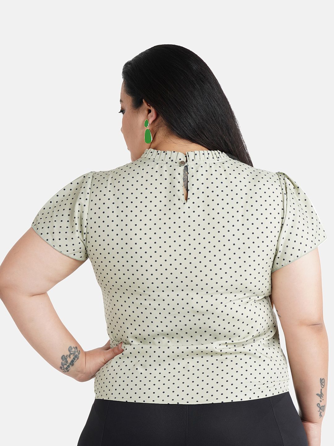 Green Polka Dot Top — view 5