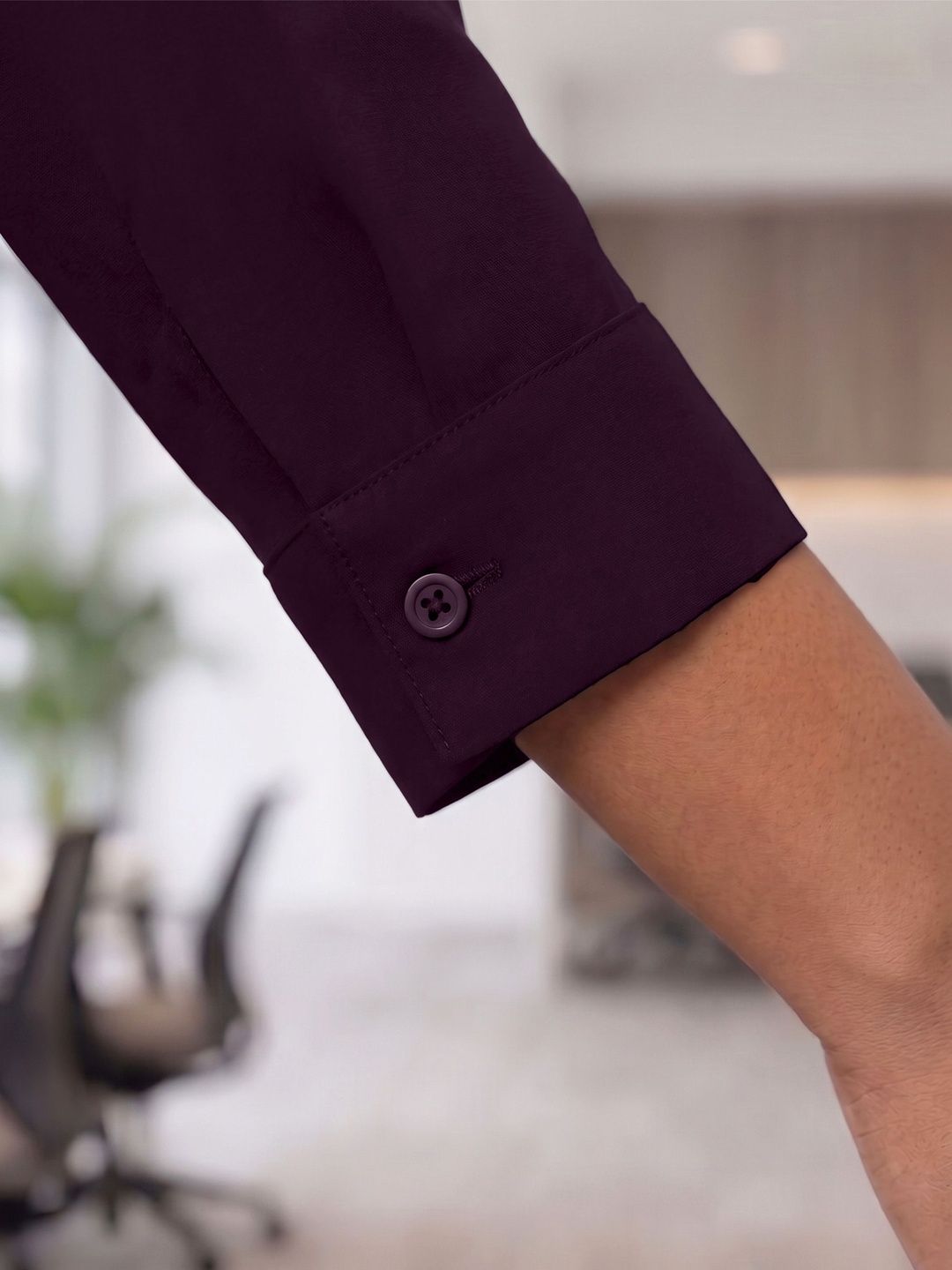 Burgundy Rayon Concealed Plus Size Tunic — view 5