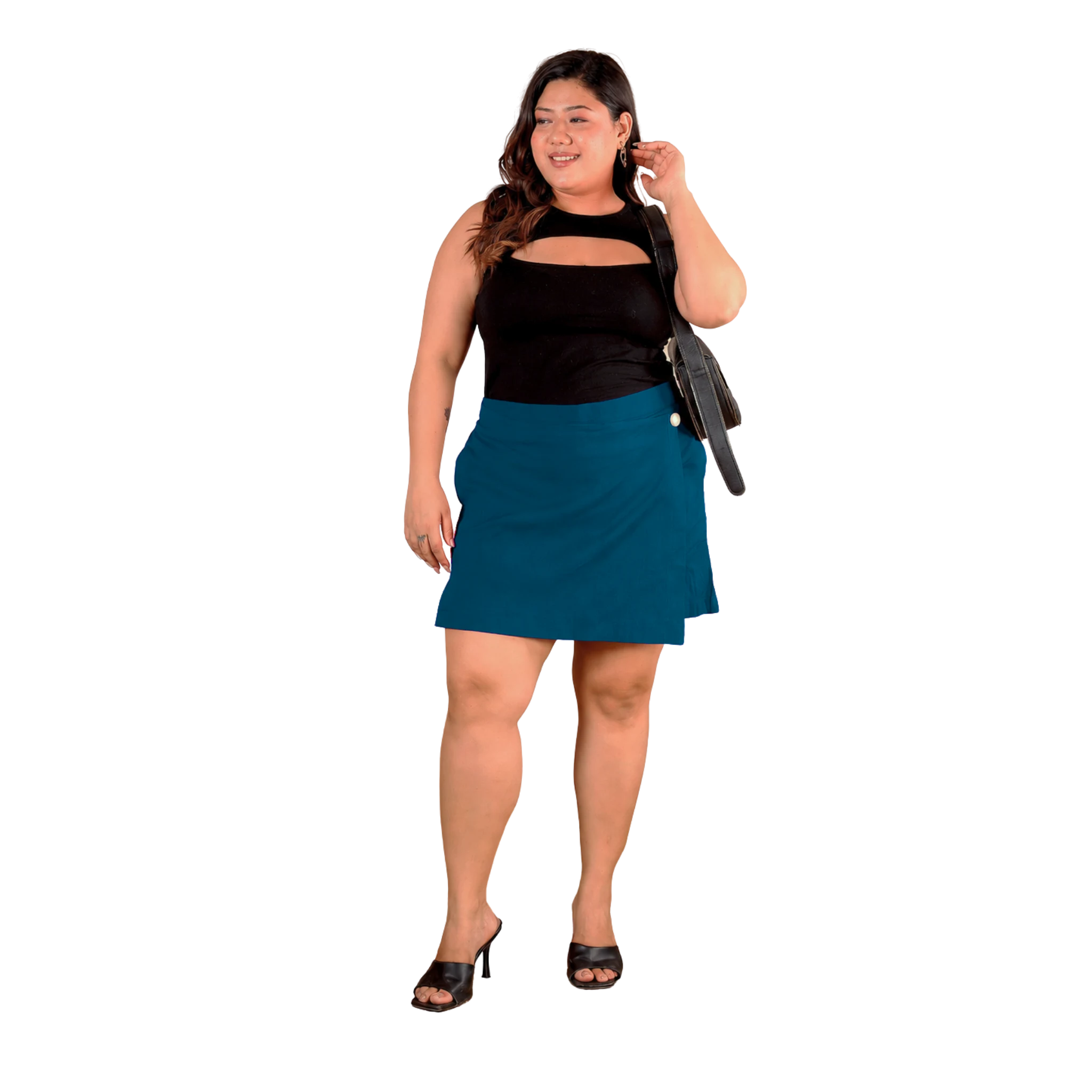 Blue Cotton Skorts