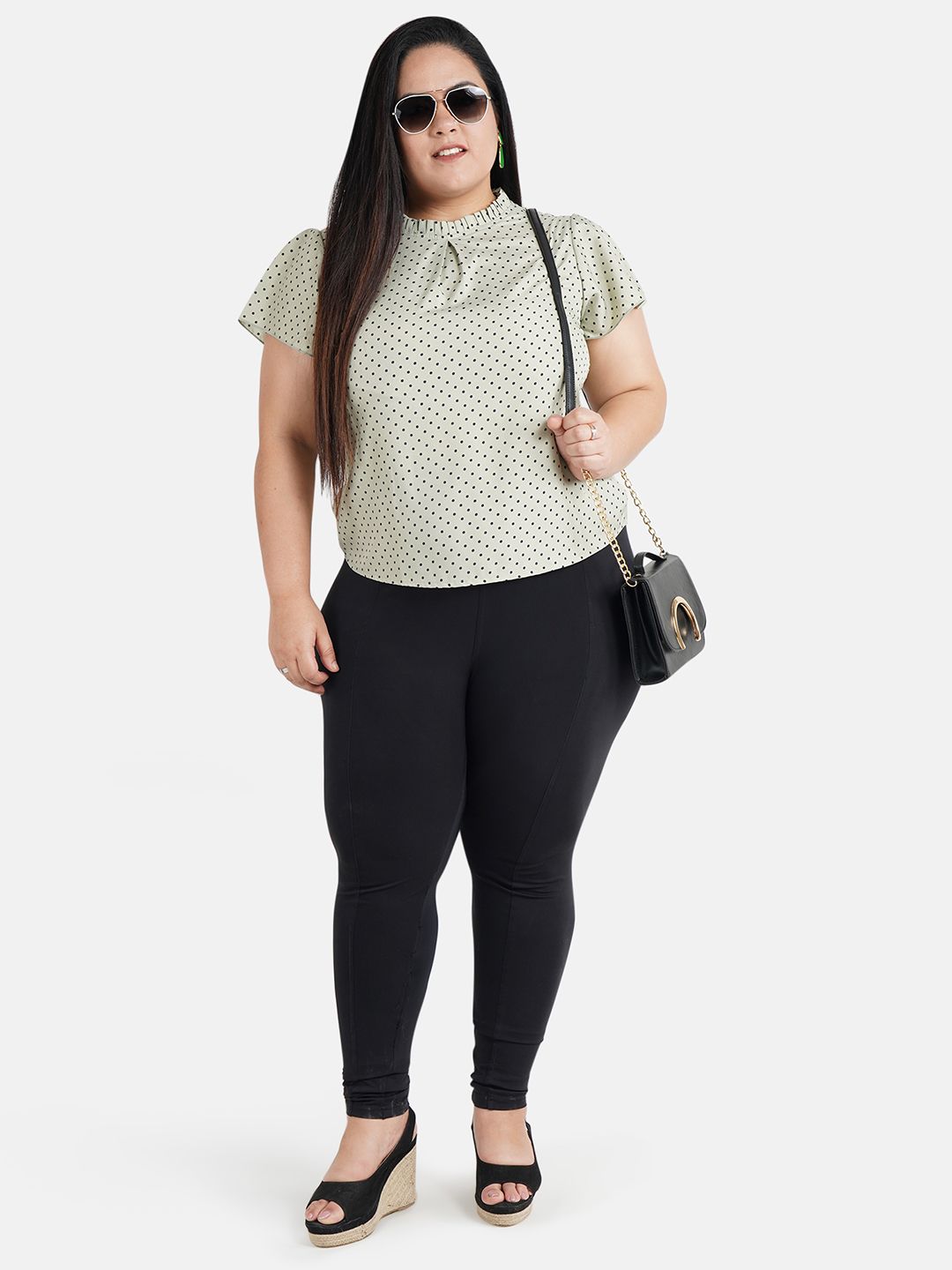 Green Polka Dot Top — view 6