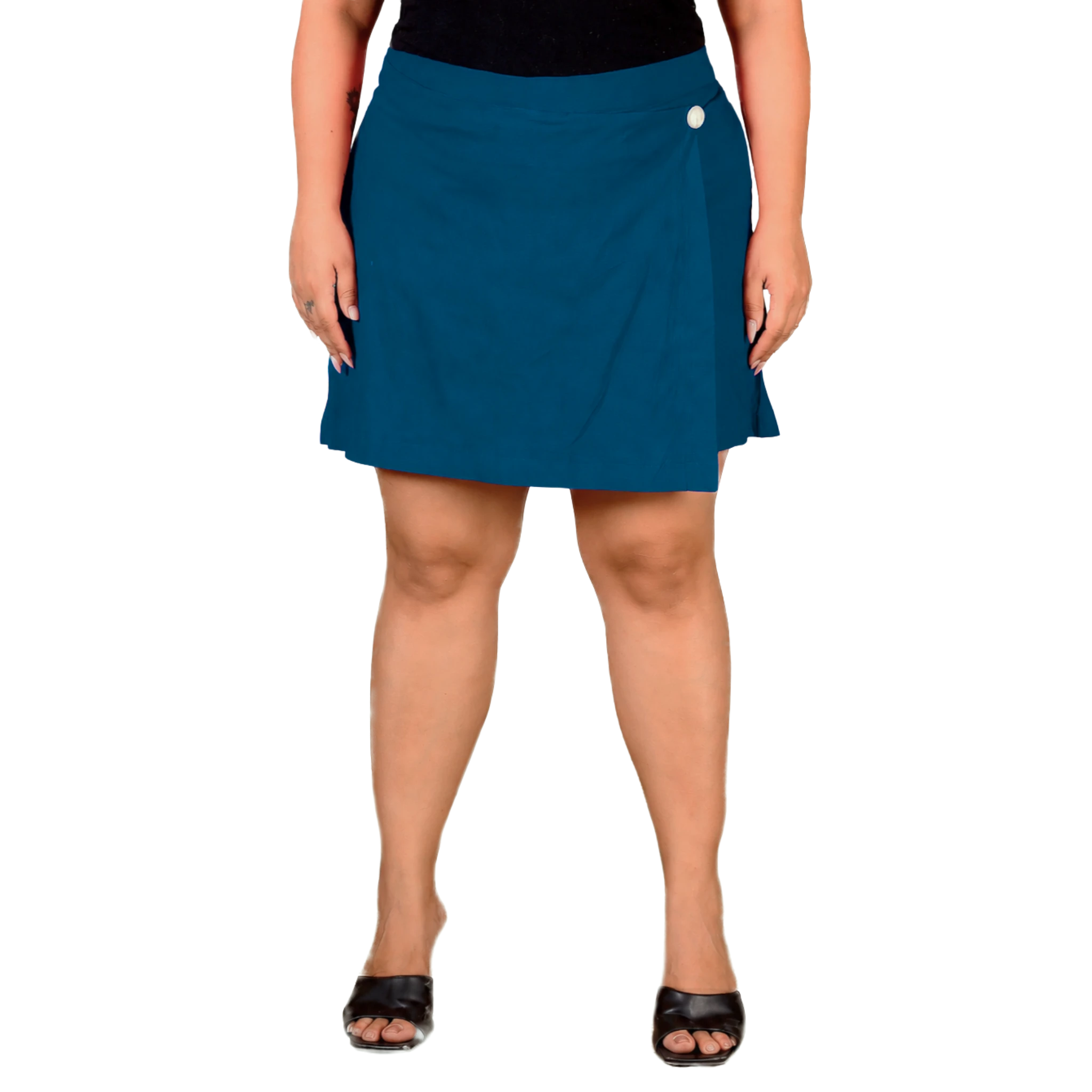 Blue Cotton Skorts