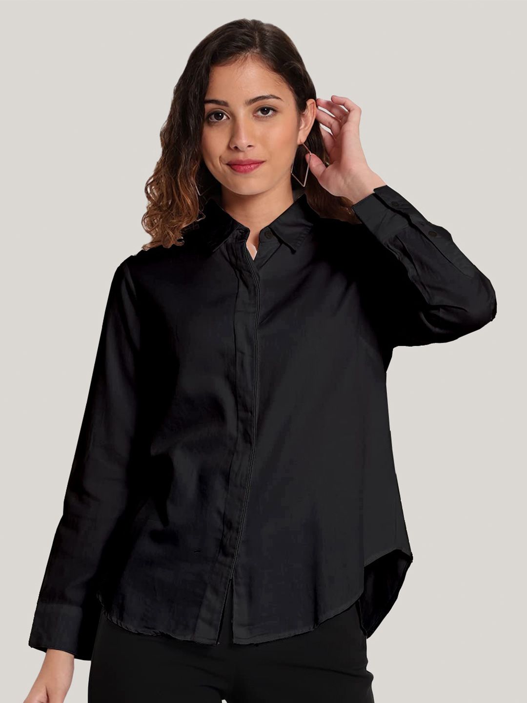 Black Slim Fit Formal Shirt — view 1