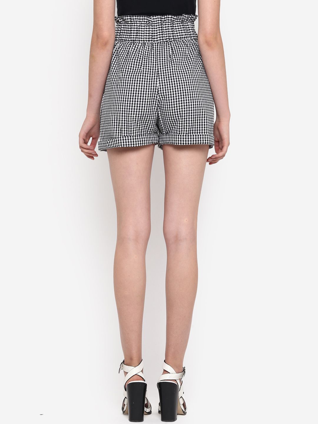 Black And White Checkered Shorts — view 3