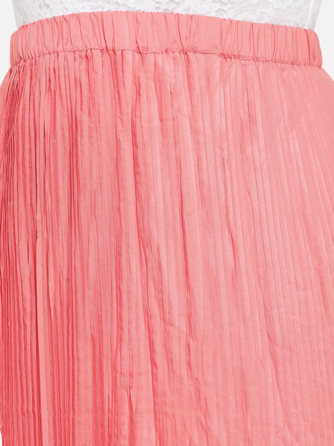 Peach Accordion Pleat Plus Size Skirt — view 7