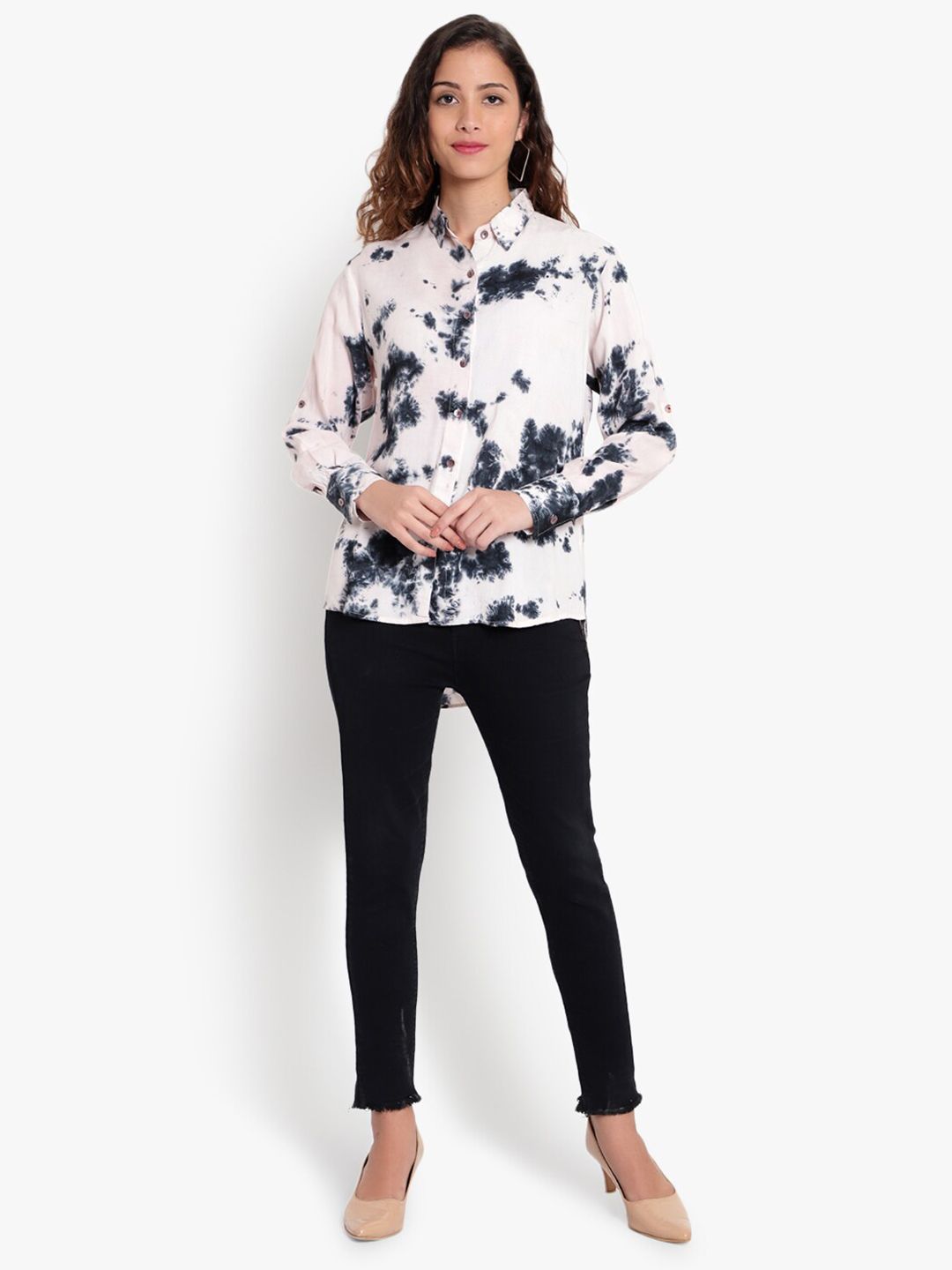 Black and White Tie Dye Shirt — view 6