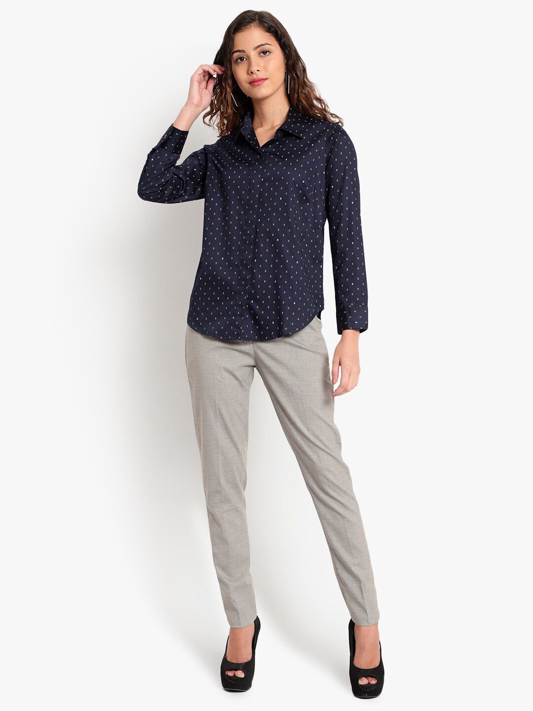 Blue Print Formal Shirt — view 6