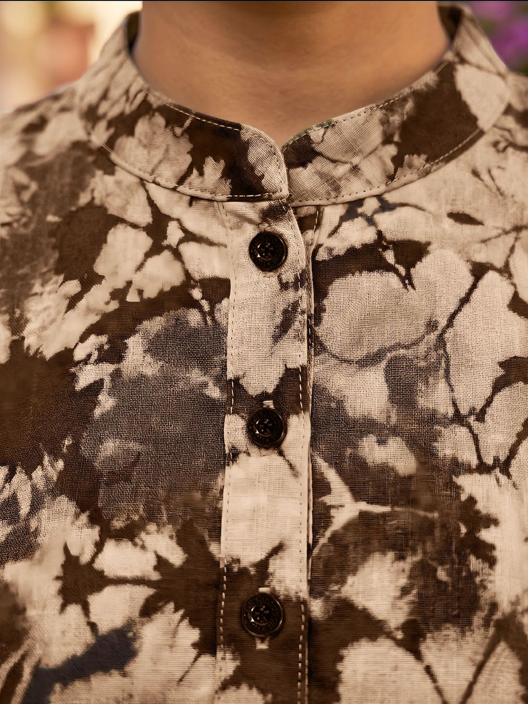 Brown Abstract Print Plus Size Tunic — view 7
