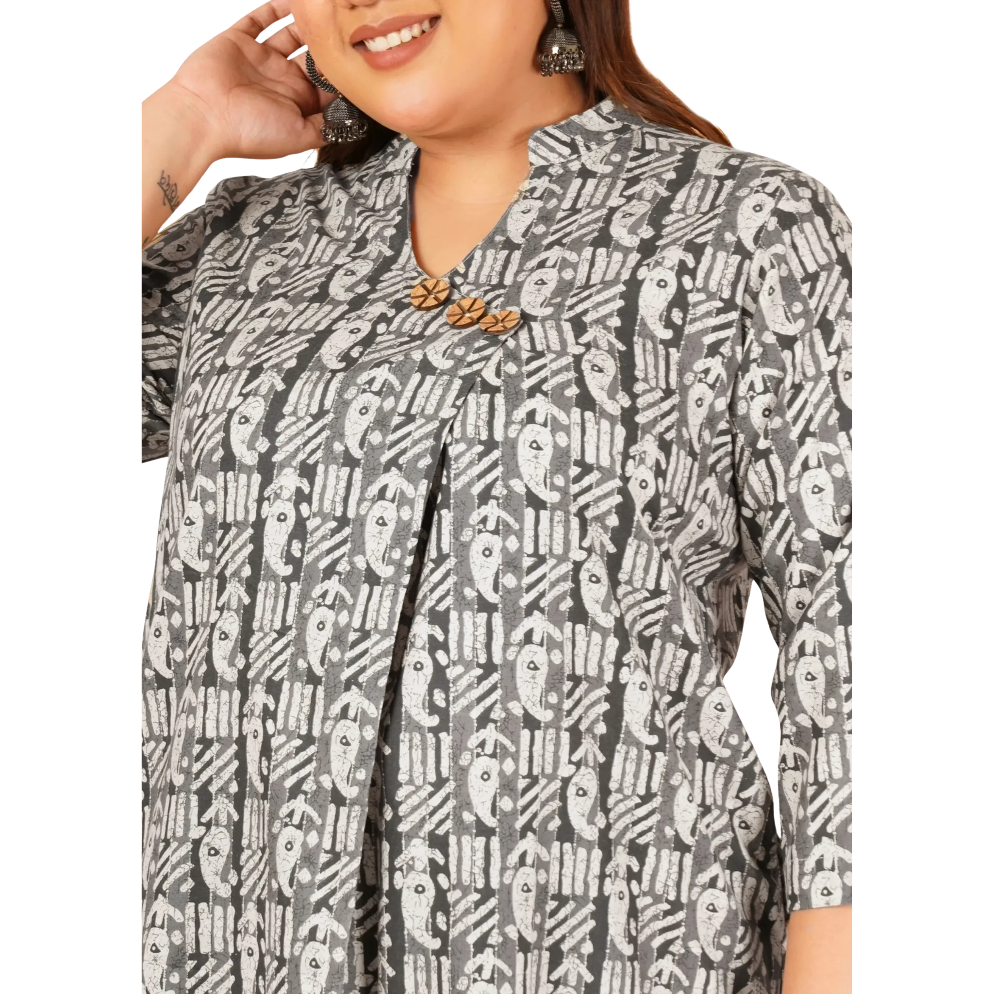 Black Paisley Print Long Tunic