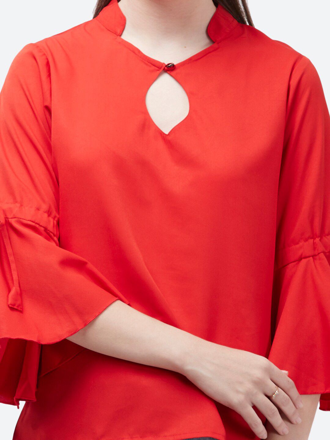 Red Bell Sleeve Top — view 7