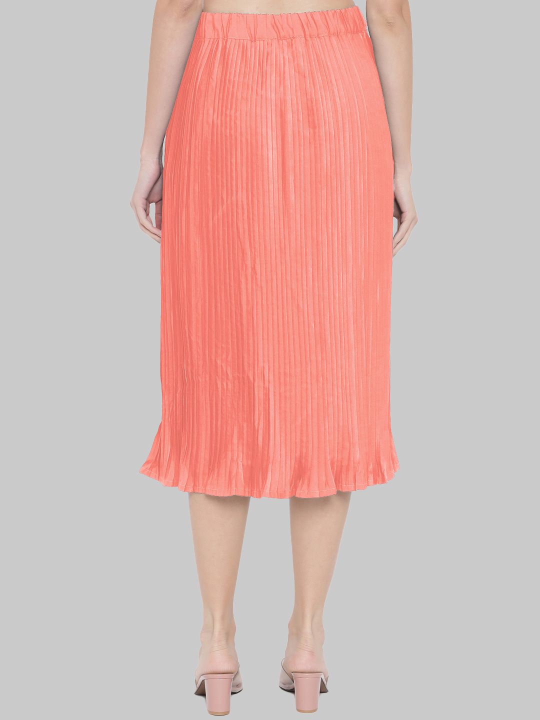 Peach Accordion Pleat Skirt — view 11