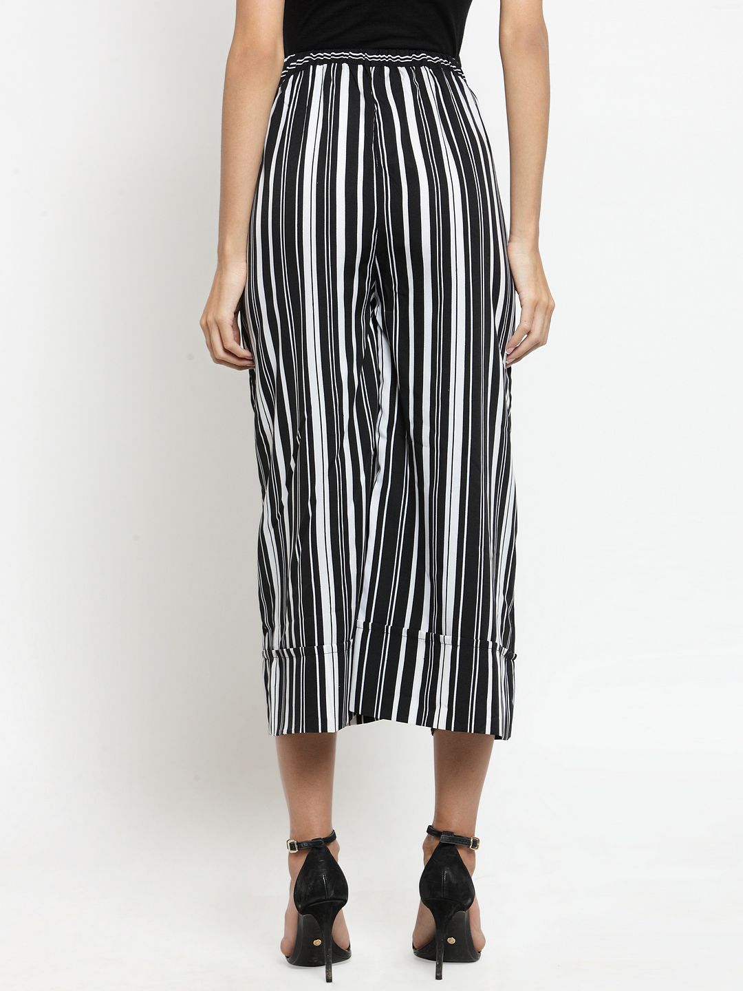 Black And White Stripe Culottes — view 3