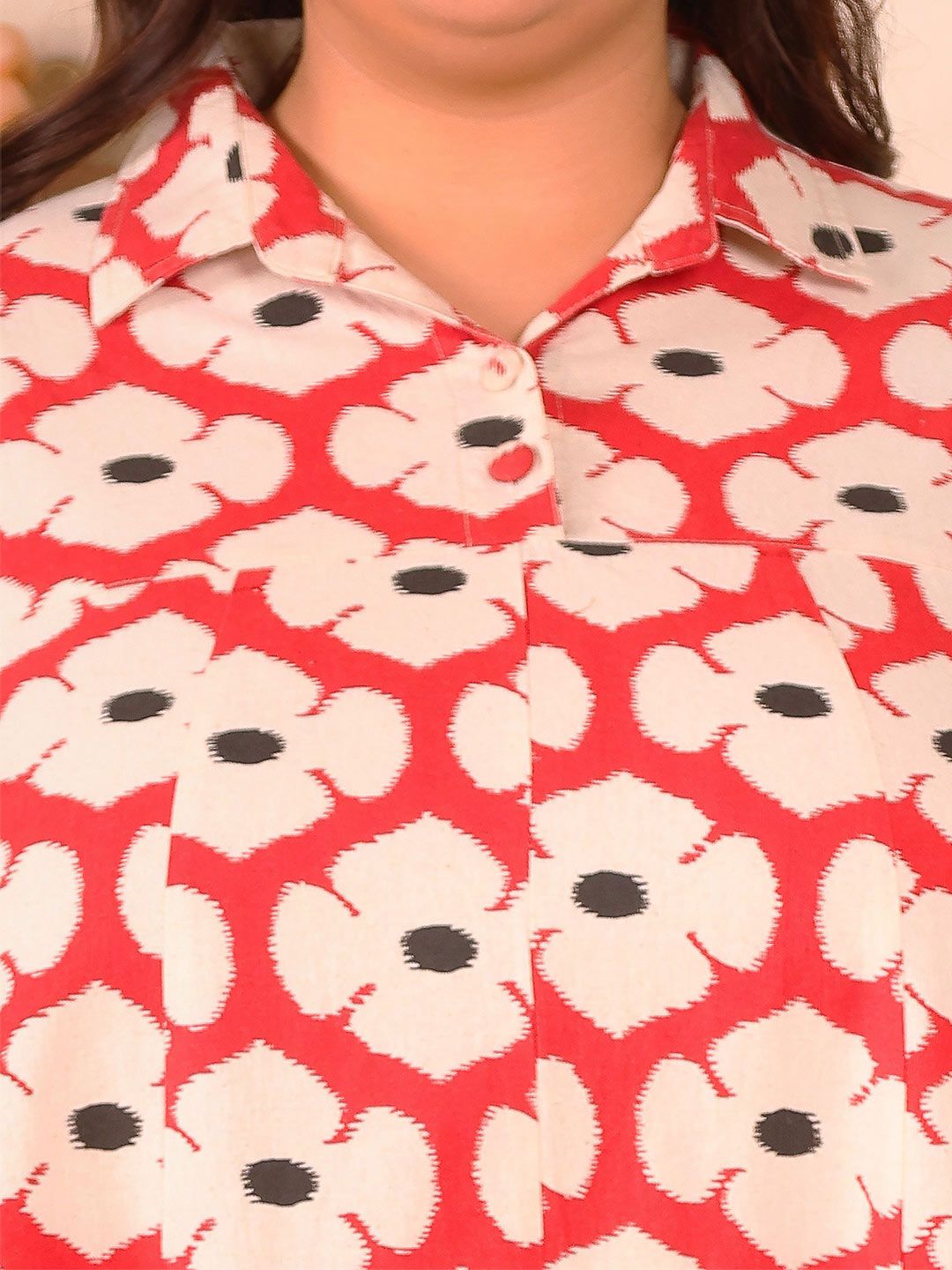 Red Floral Kali Plus Size Dress — view 2