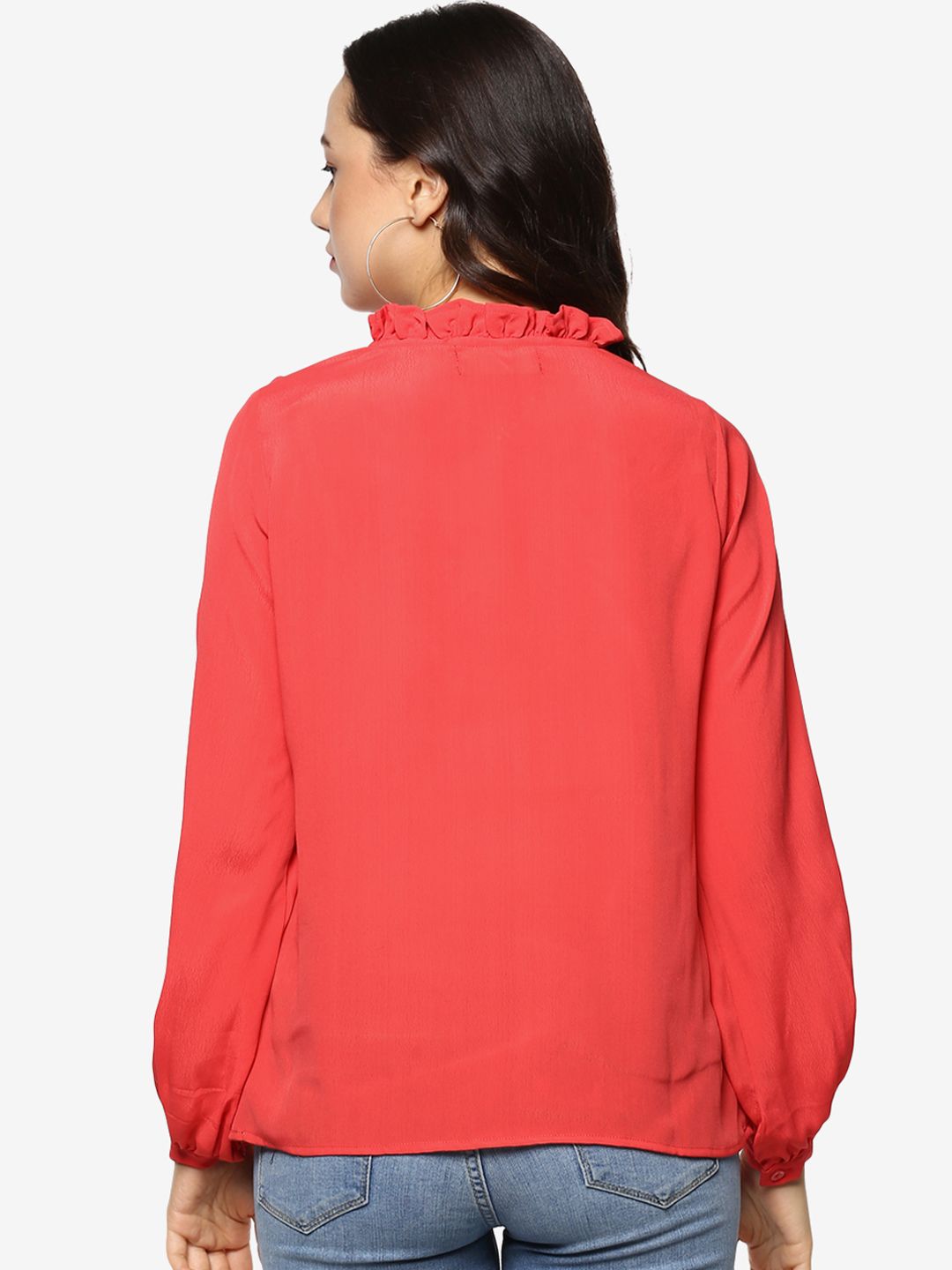 Red Crepe Top — view 4