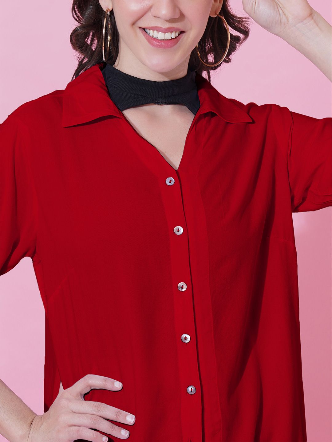 Red Oversize Shirt — view 2