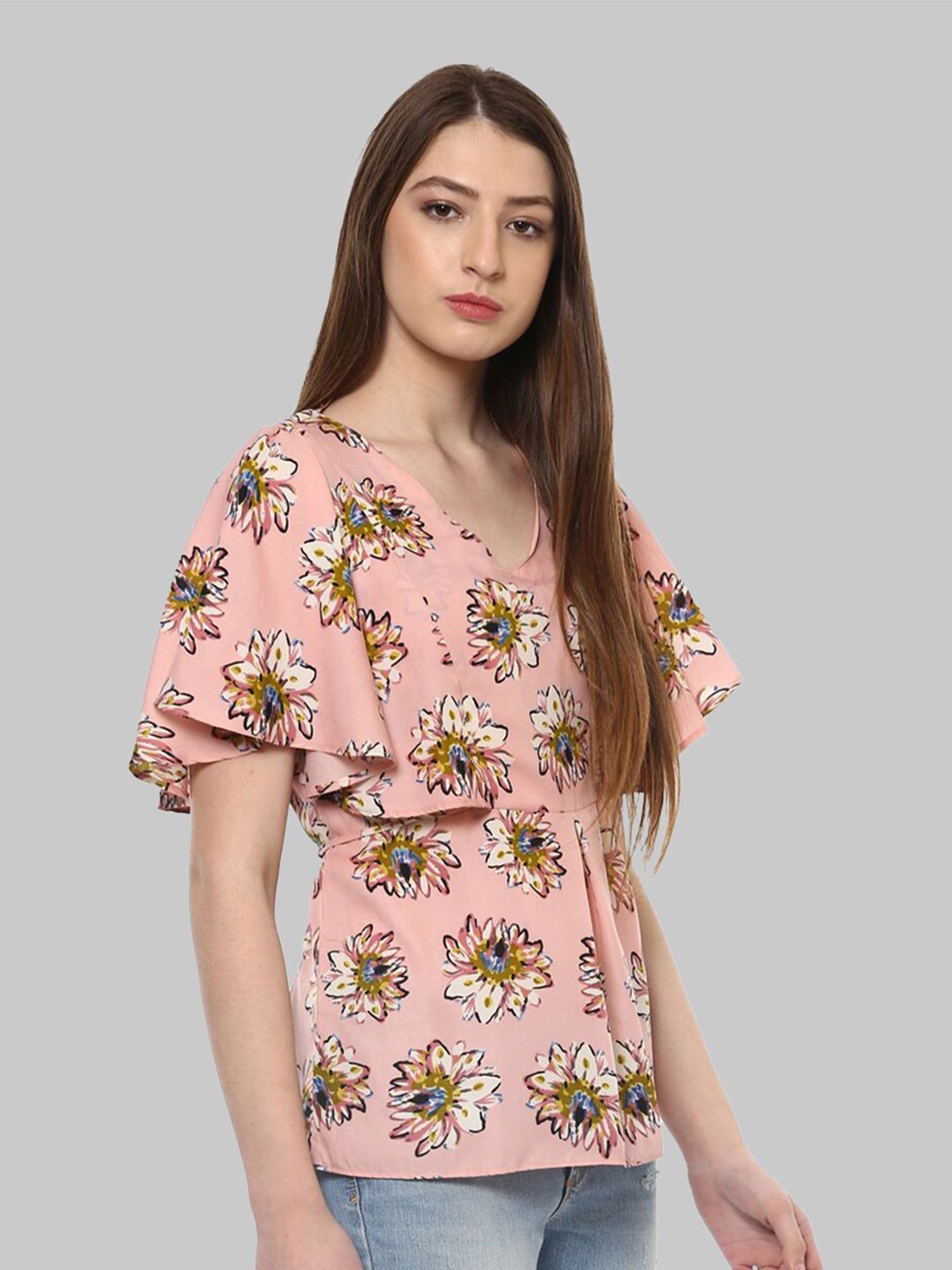 Pink Floral Print Top — view 7