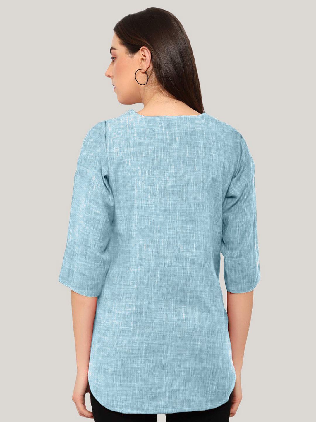 Blue Cotton Linen Tunic — view 11