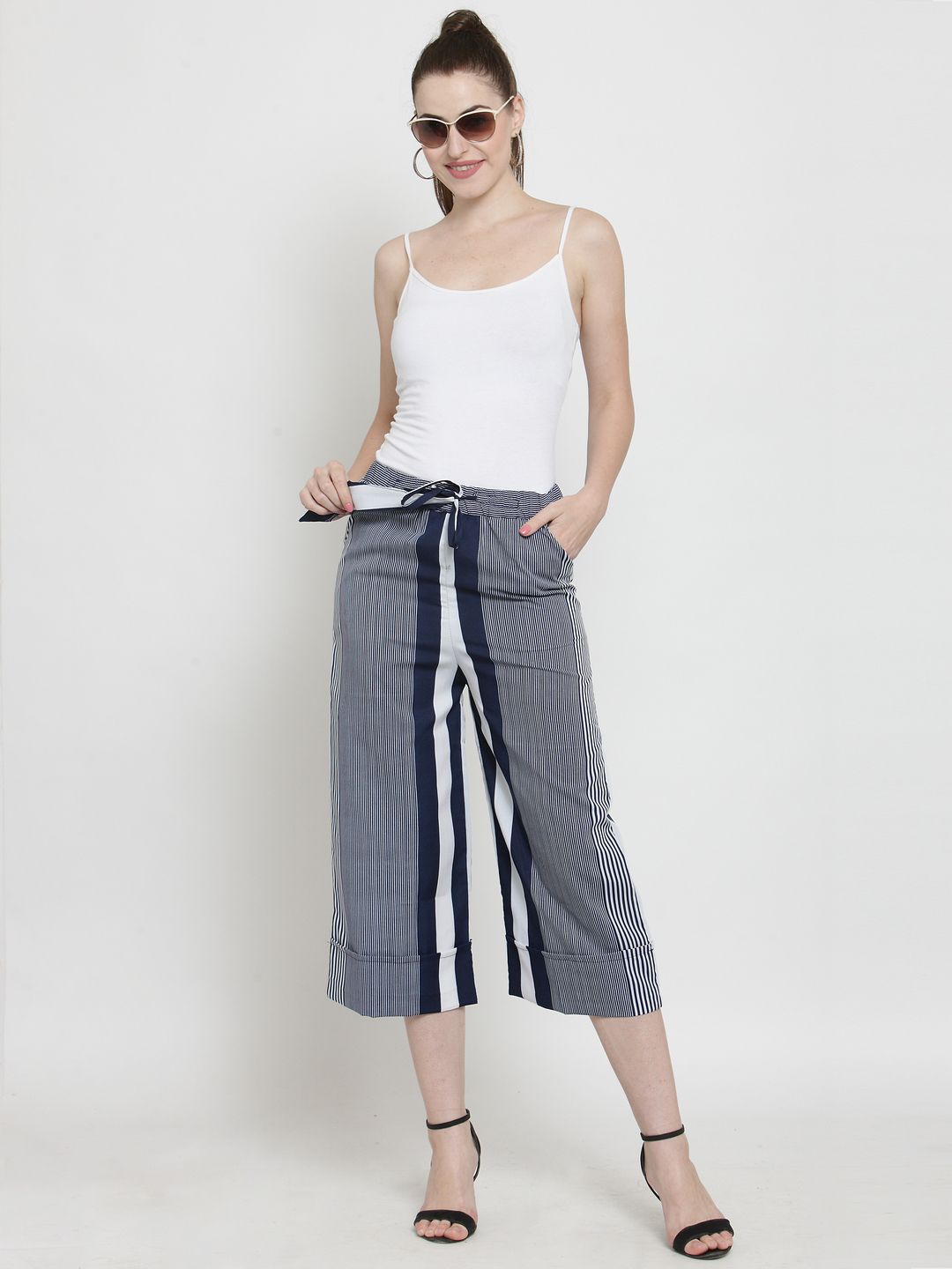 Blue And White Culottes — view 5