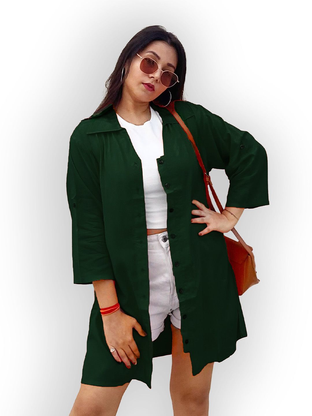Dark Green Oversize Shirt — view 1
