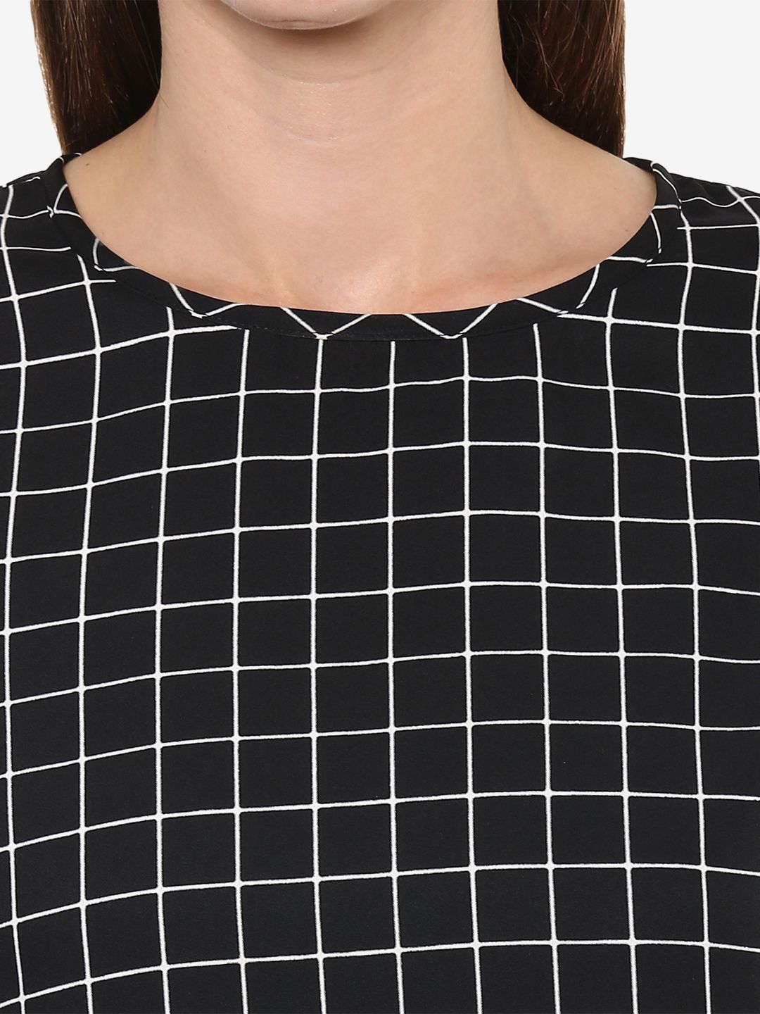 Black Checkered Top — view 2