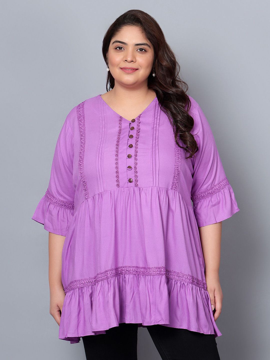 Lavender Lace Plus Size Tunic — view 1