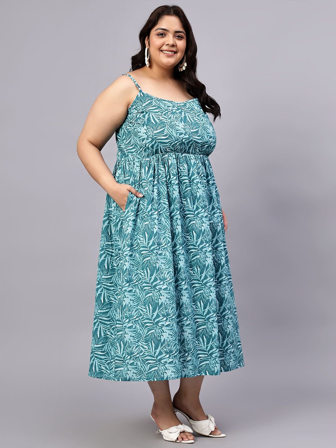 Green Leaf Plus Size Strap Dress — view 3