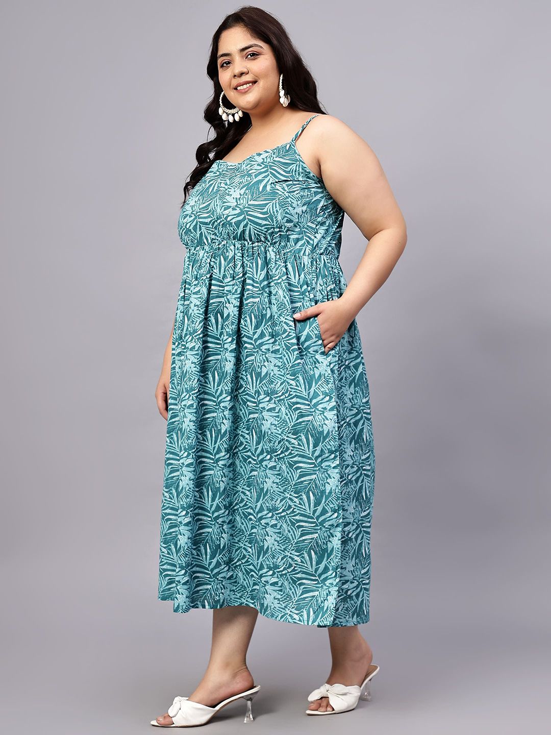 Green Leaf Plus Size Strap Dress — view 4