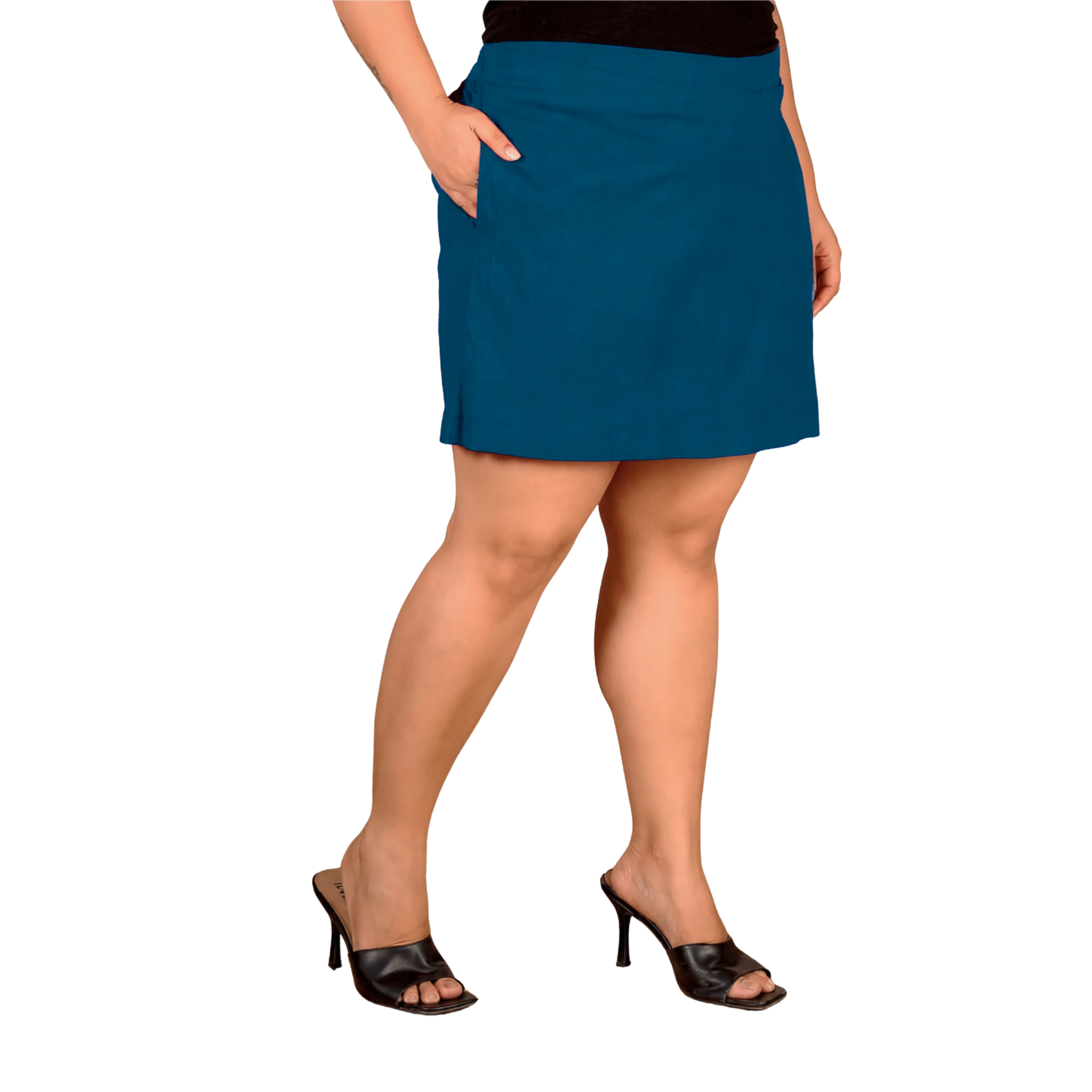Blue Cotton Skorts