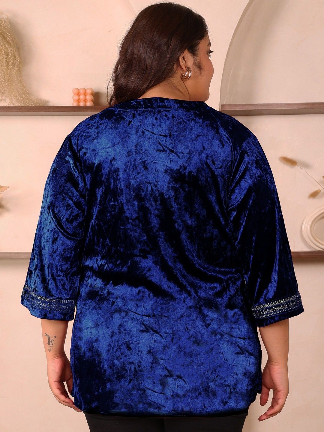 Blue Velvet Plus Size Tunic — view 2