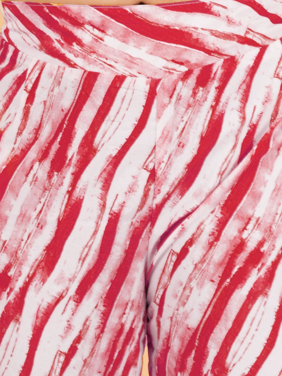 Red Leheriya Print Plus Size Co-Ord Set — view 3