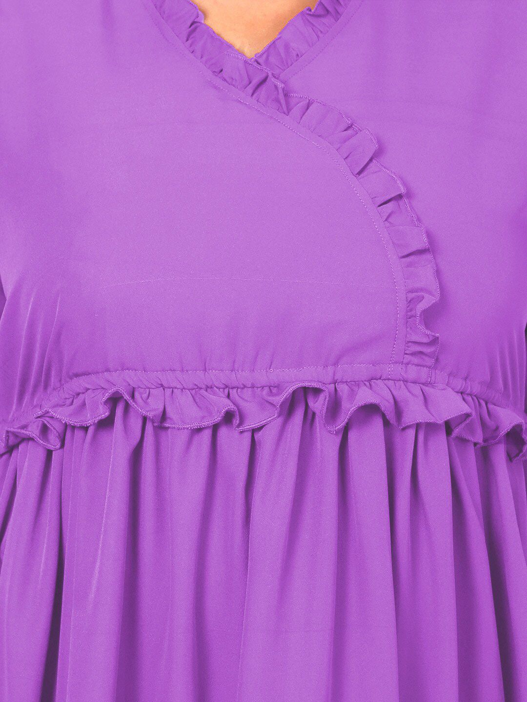 Lavender Solid Tier Plus Size Dress — view 2