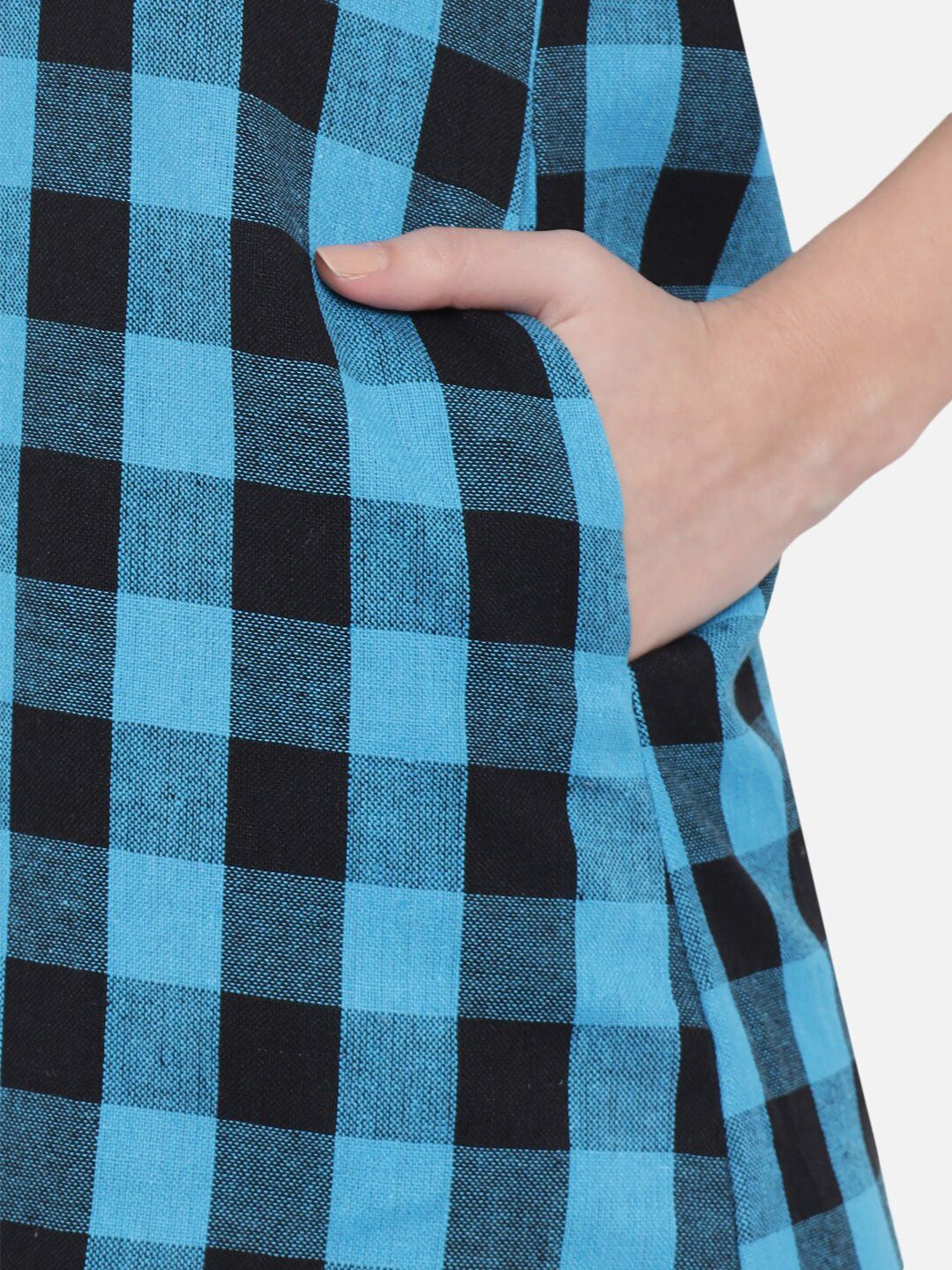 Light Blue Checkered Dress — view 6