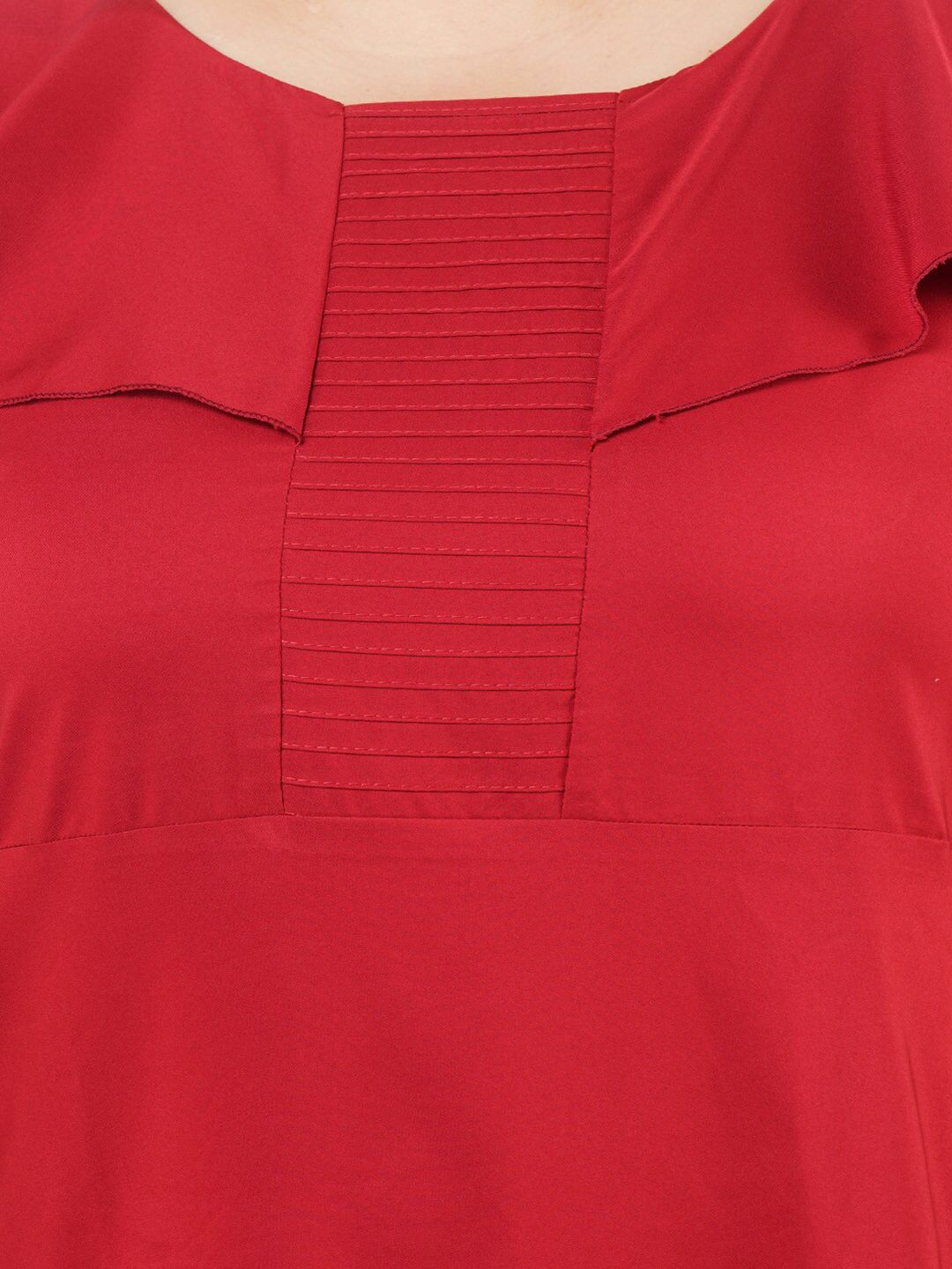 Maroon Solid Maxi Dress — view 2