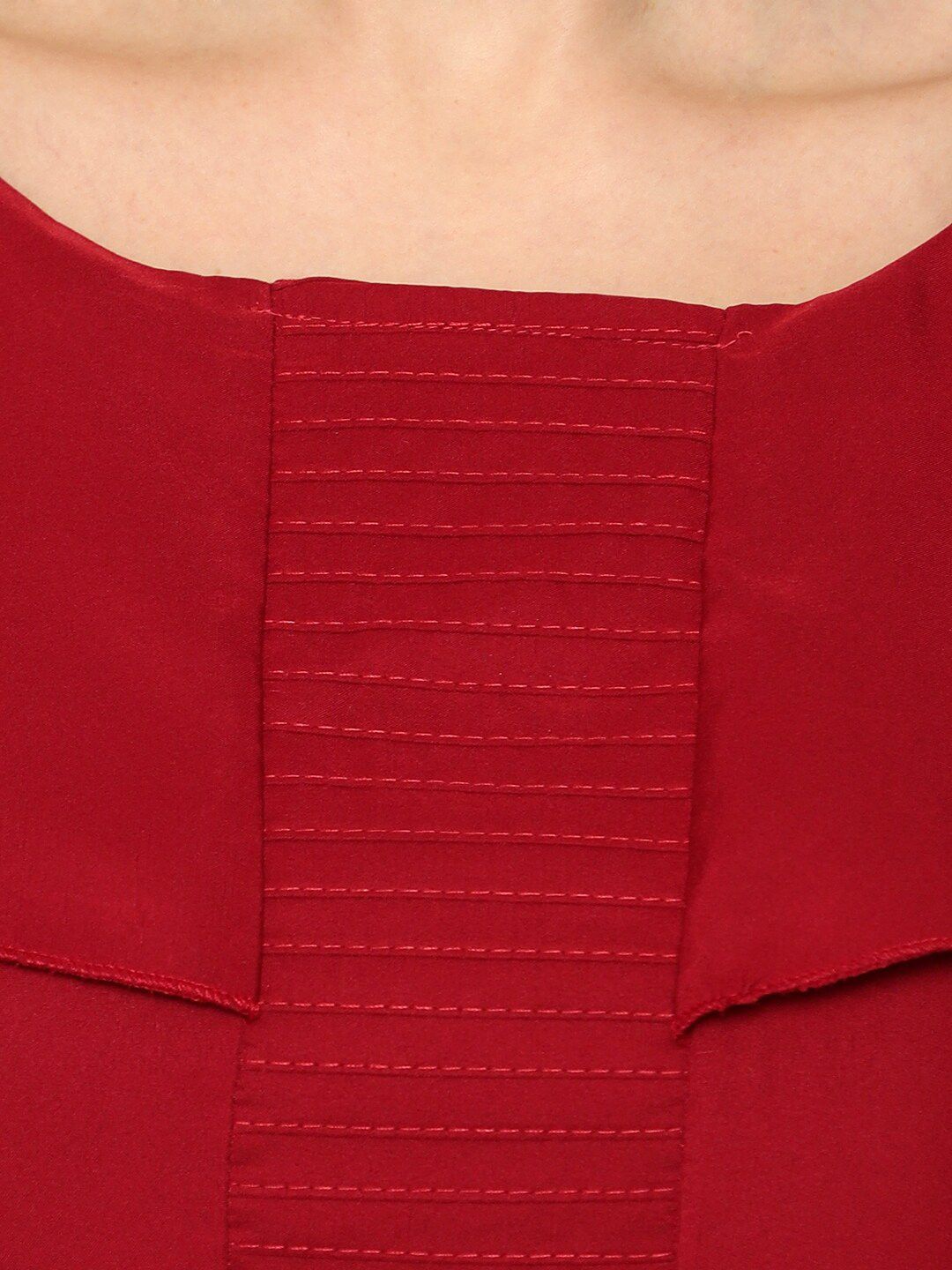 Maroon Solid Maxi Dress — view 8