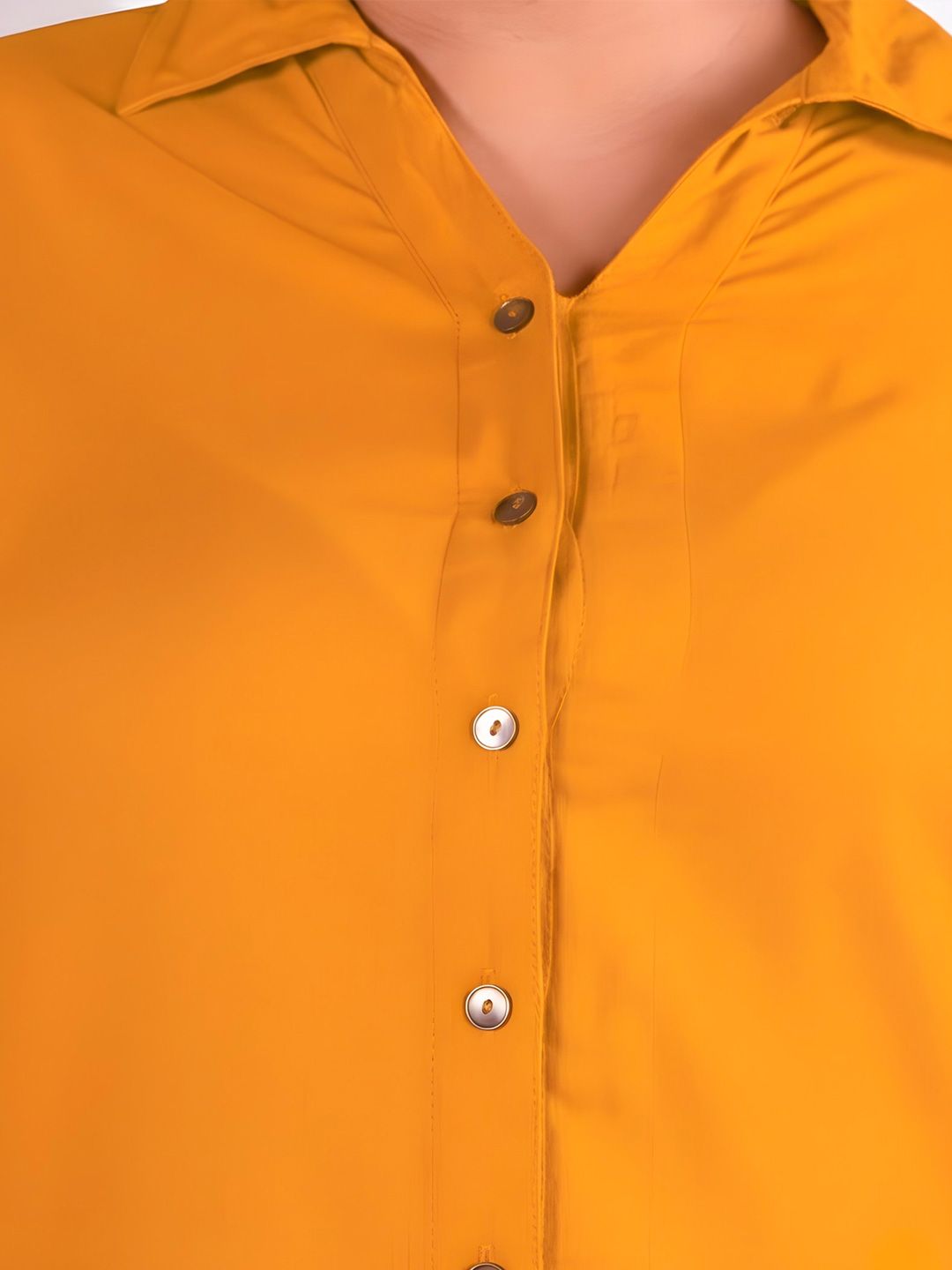 Mustard Longline Plus Size Shirt — view 3