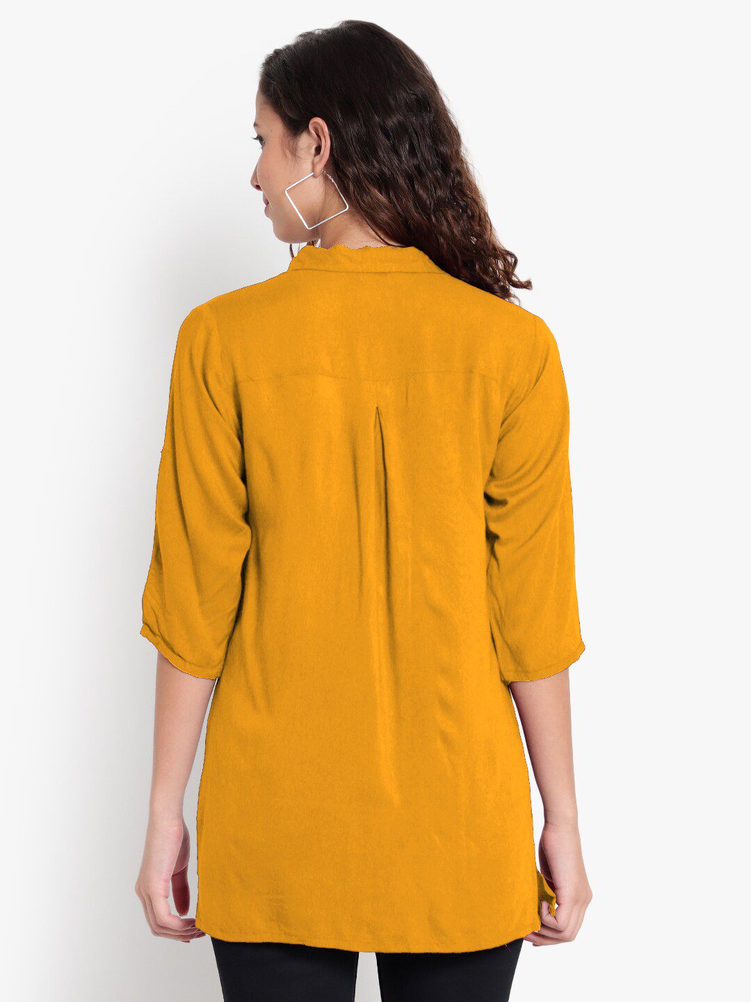 Mustard Longline Plus Size Shirt — view 12