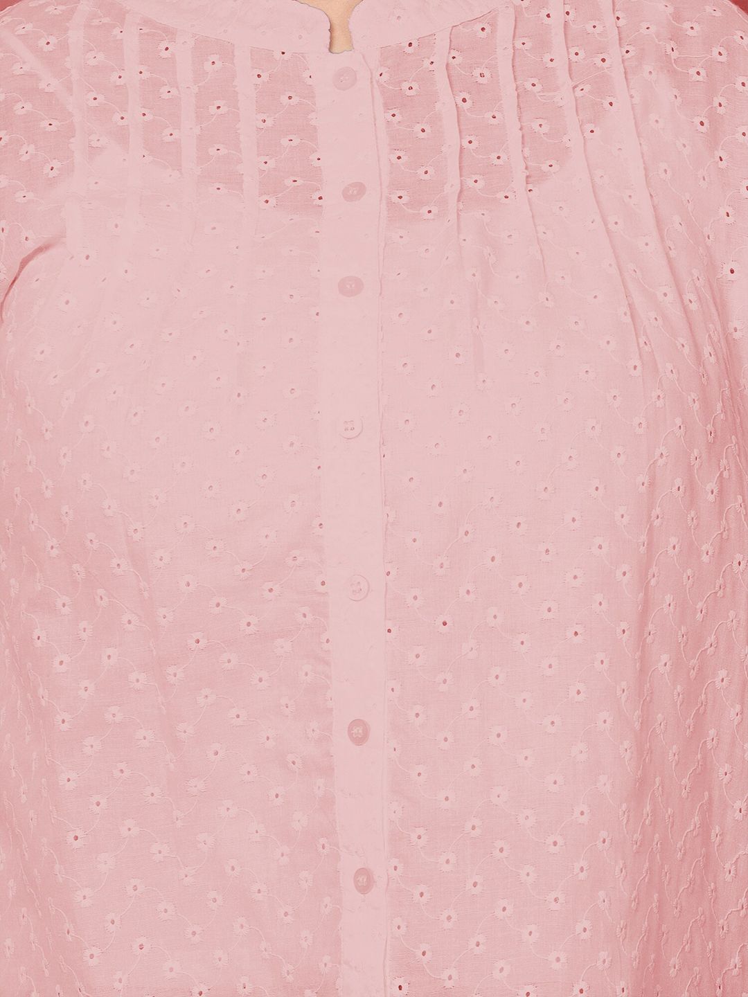 Peach Chikankari Plus Size Tunic — view 2