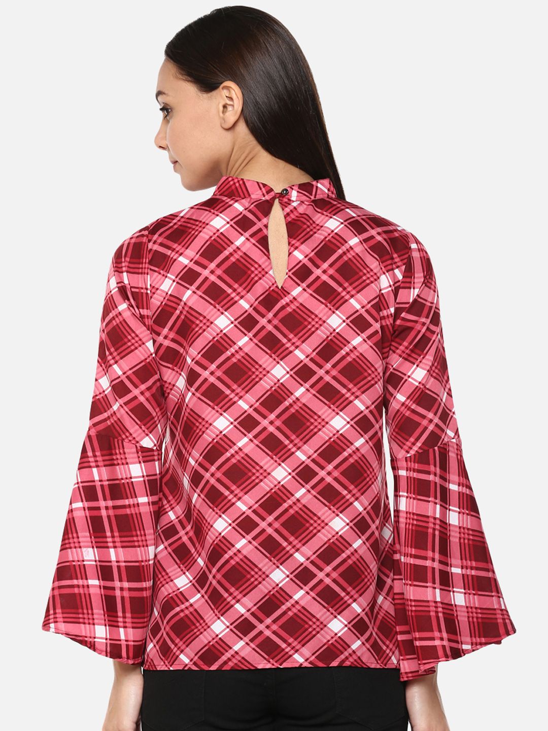 Pink Checkered Choker Top — view 4