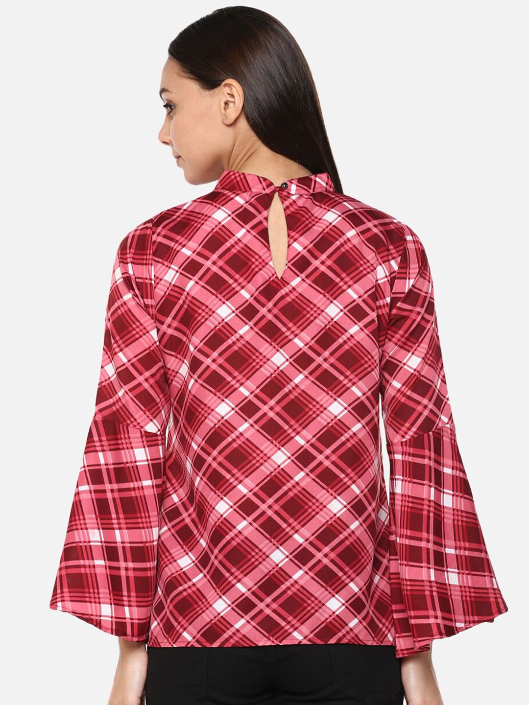 Pink Checkered Choker Top — view 7