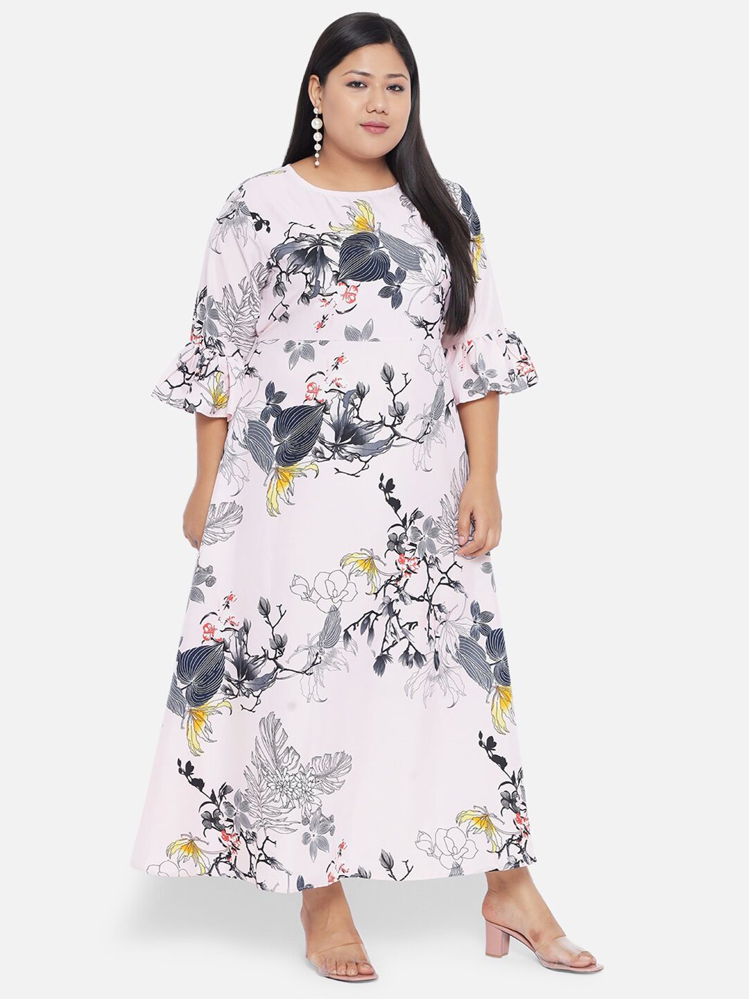 Pink Floral Maxi Dress — view 3