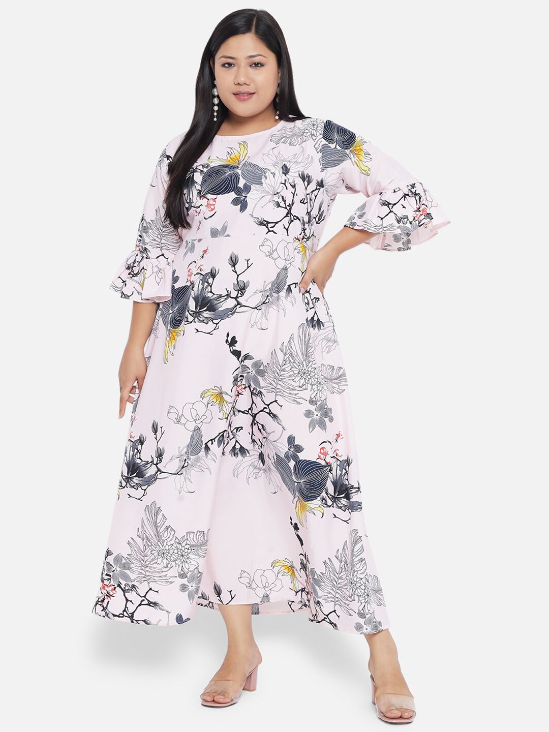 Pink Floral Maxi Dress — view 6