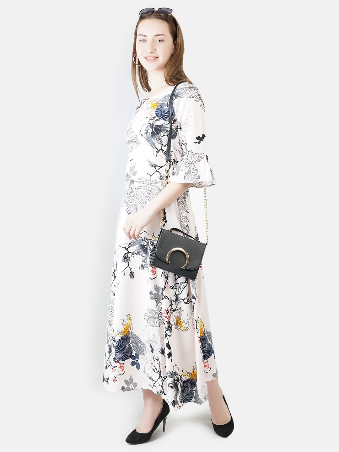 Pink Floral Maxi Dress — view 12